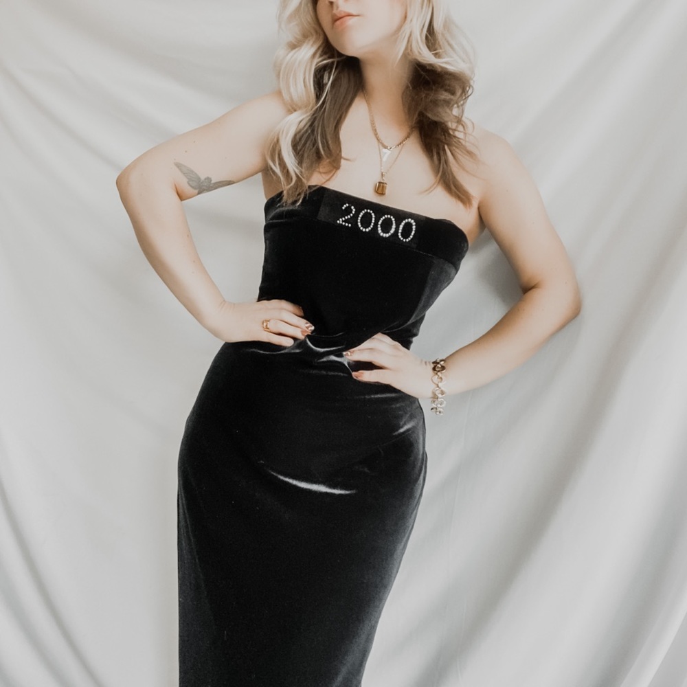 Y2K Velvet Maxi Prom Dress